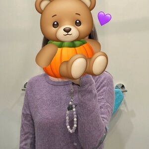 zadig voltaire cici star patch cashmere crewneck sweater in purple XS